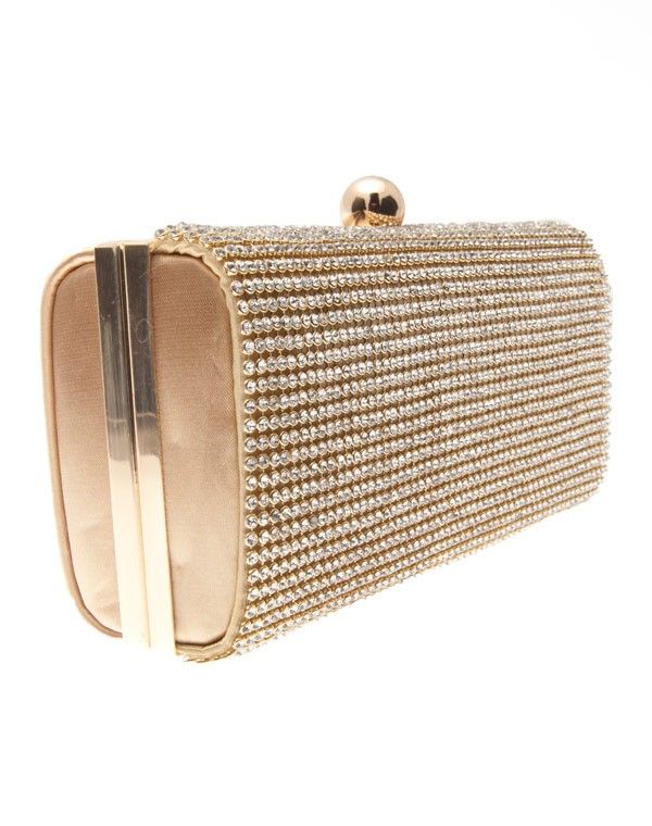 Sac femme pochette rigide soirée strass - Main Image