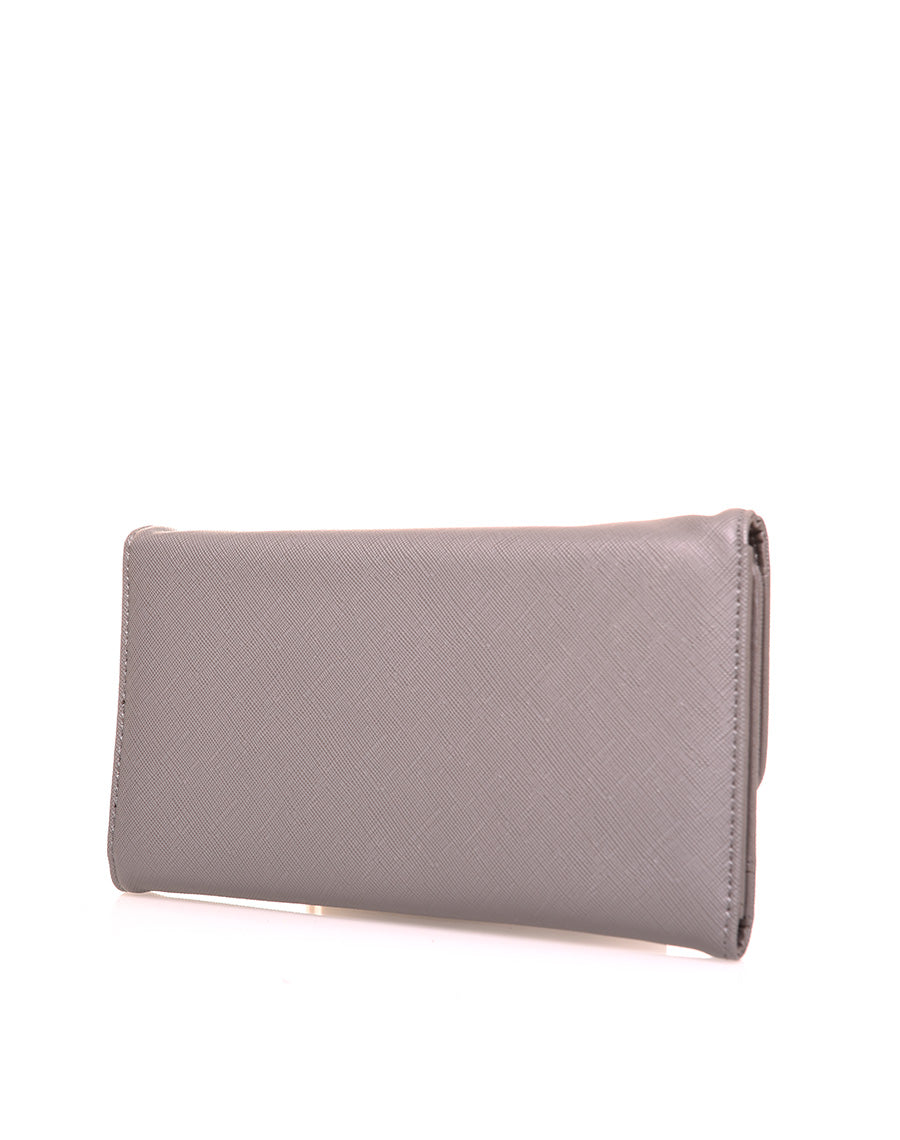 Portefeuille effet grainé gris