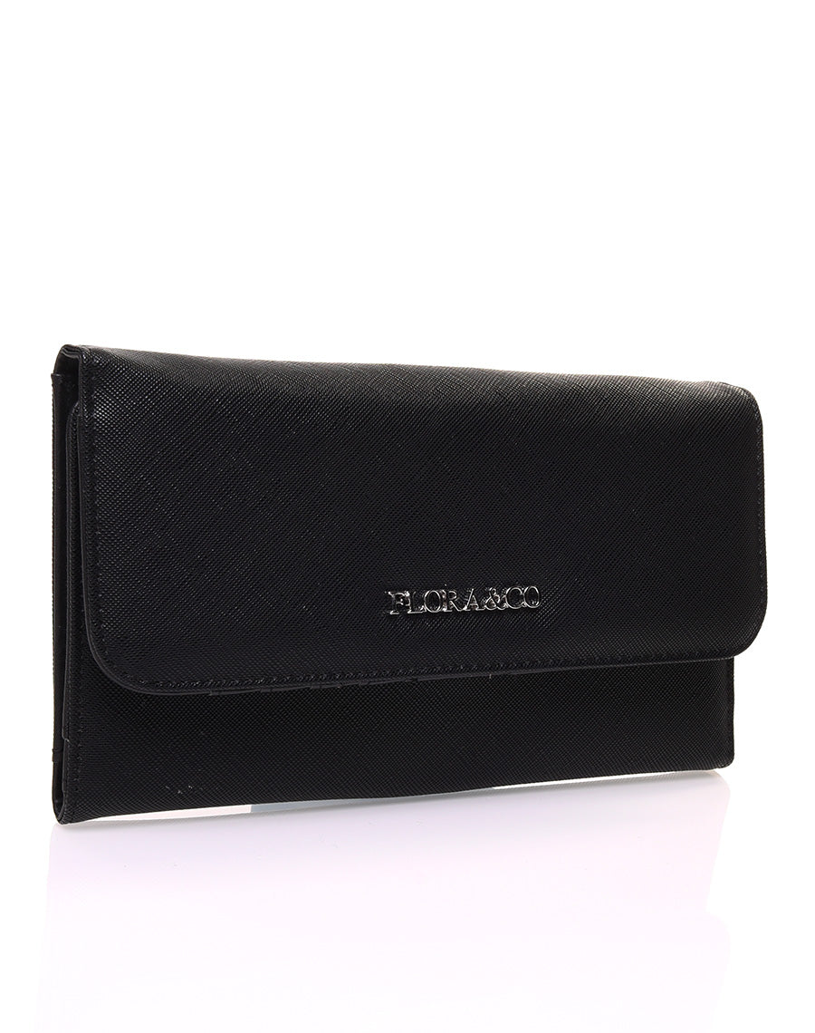 Portefeuille effet grainé noir