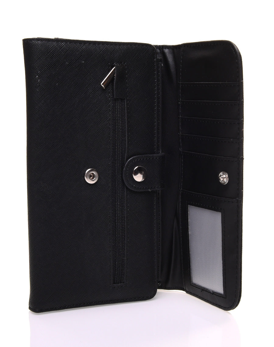 Portefeuille effet grainé noir