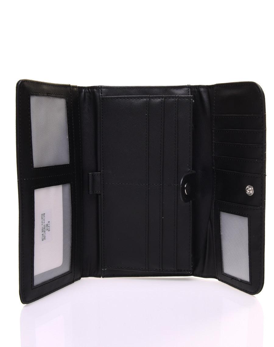 Portefeuille effet grainé noir