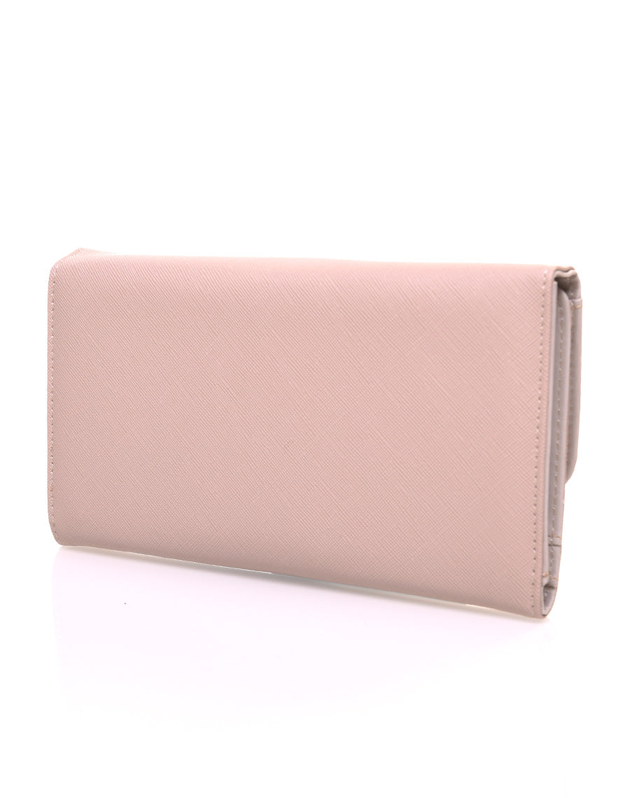 Portefeuille effet grainé taupe