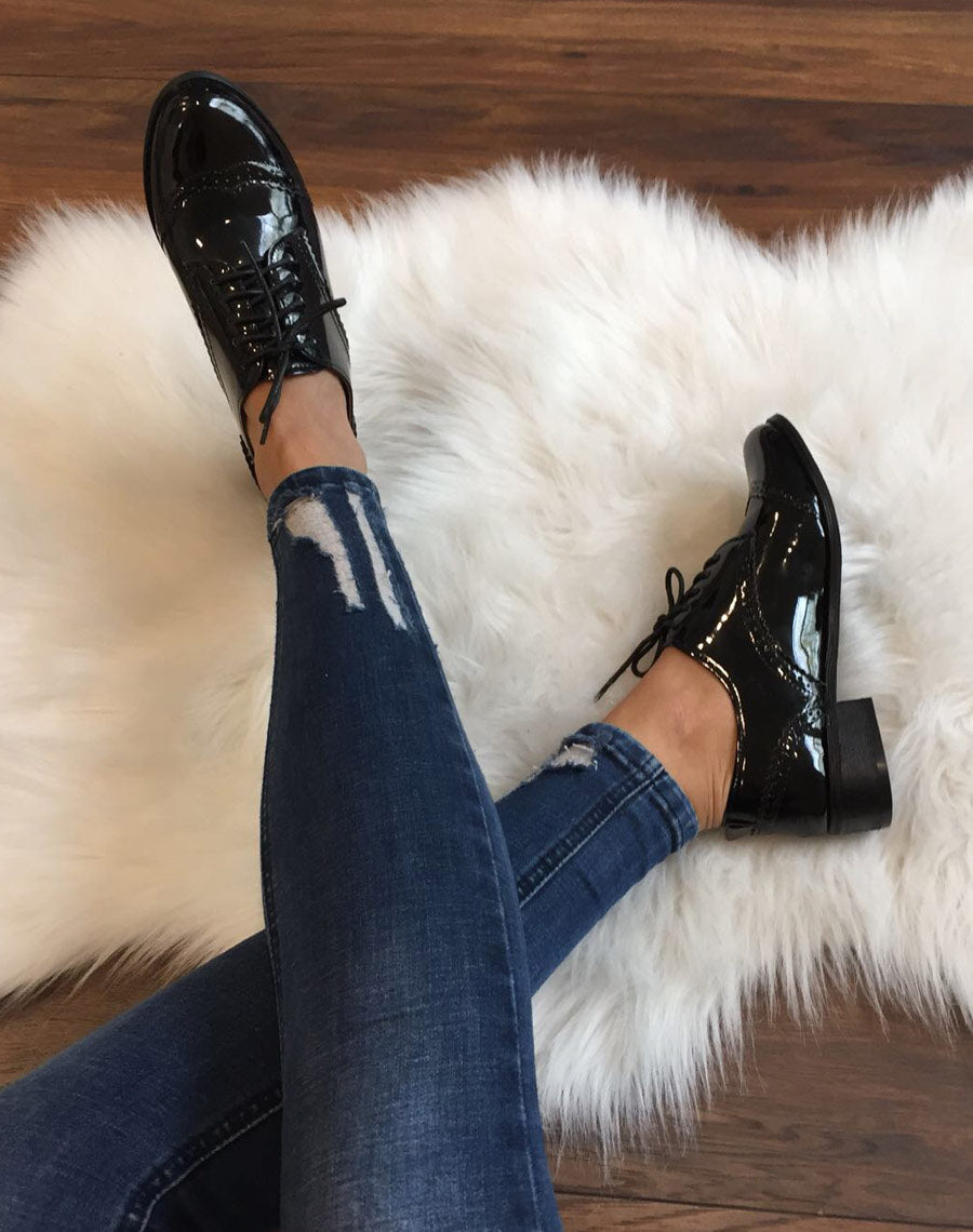 Richelieu noir verni Ideal