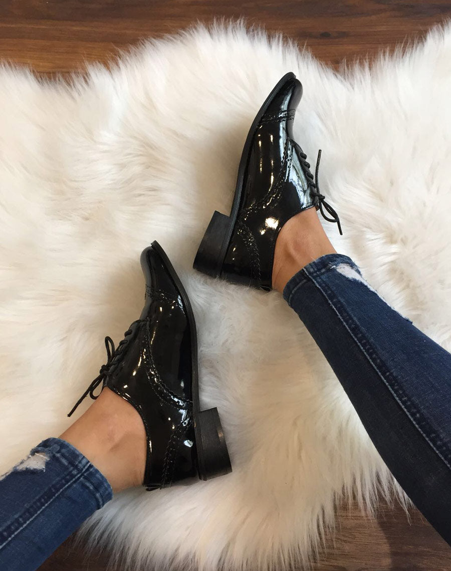 Richelieu noir verni Ideal