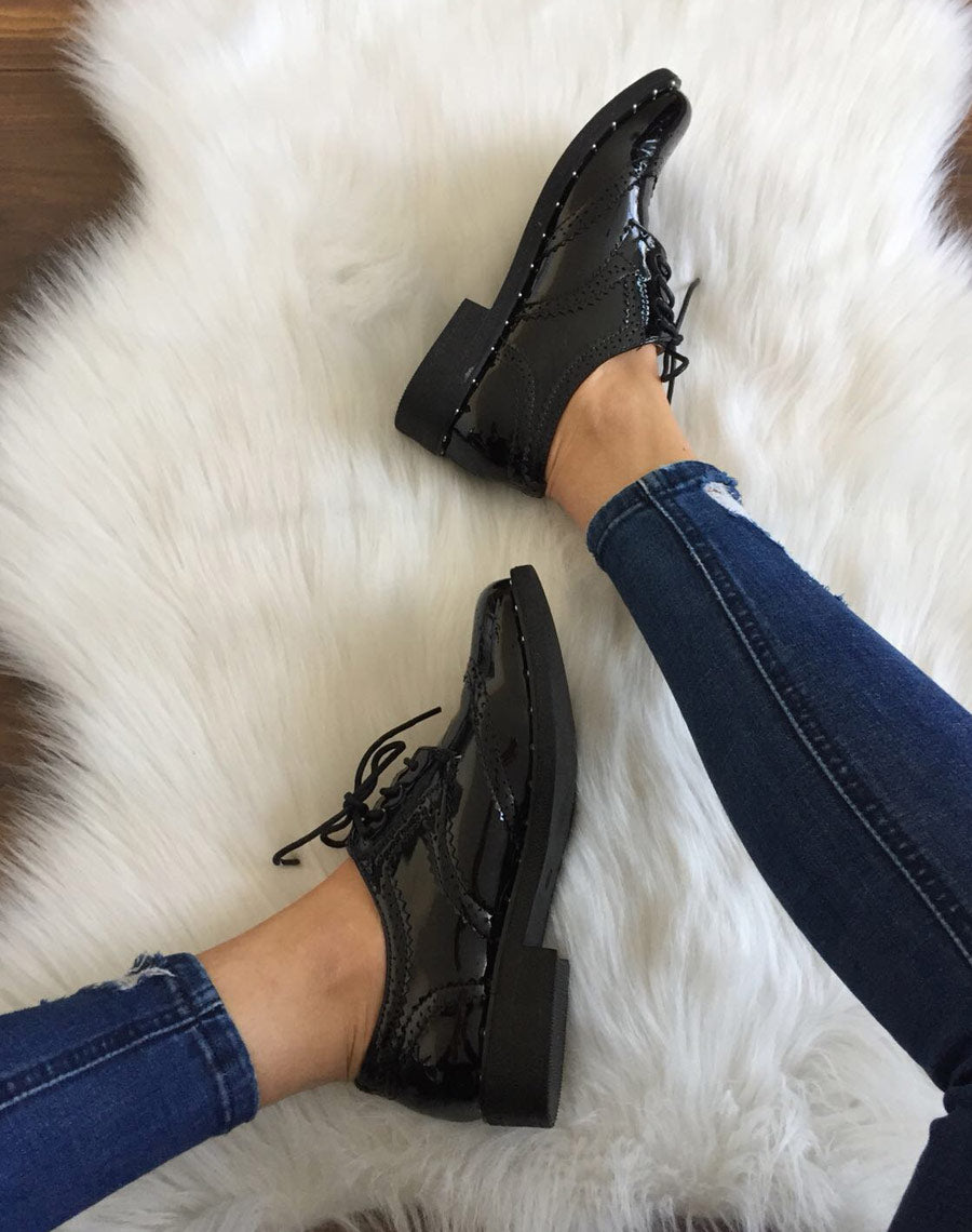 Richelieu noir vernis