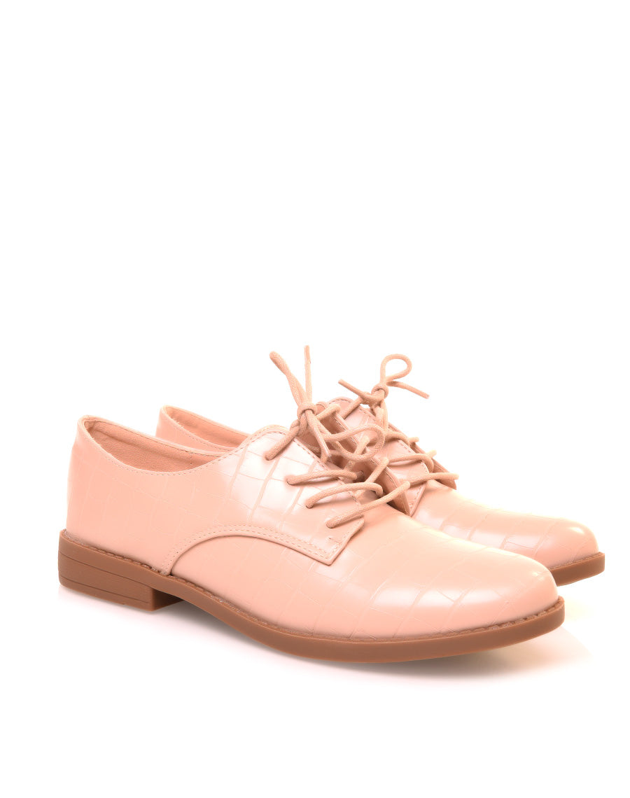 Richelieus beiges effet croco