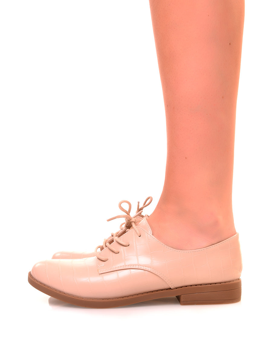 Richelieus beiges effet croco