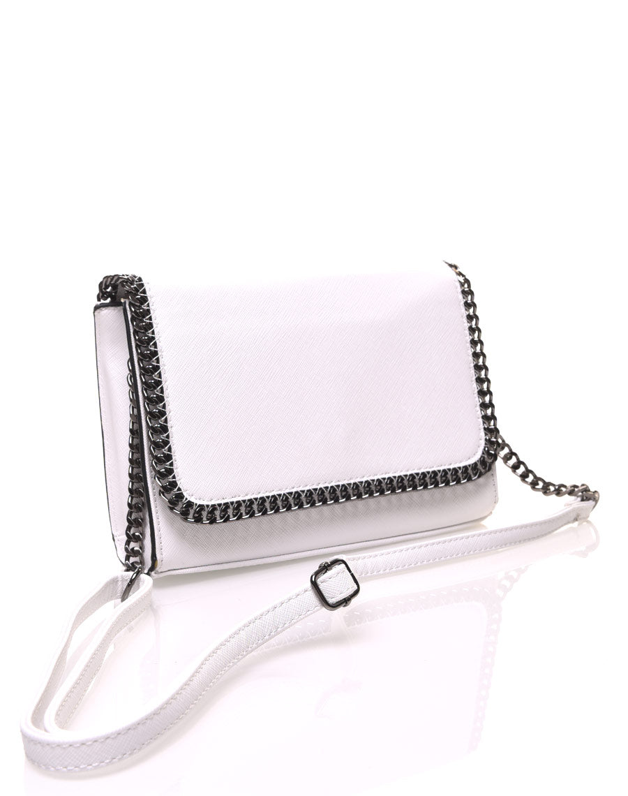 Sac bandoulière avec chaine blanc