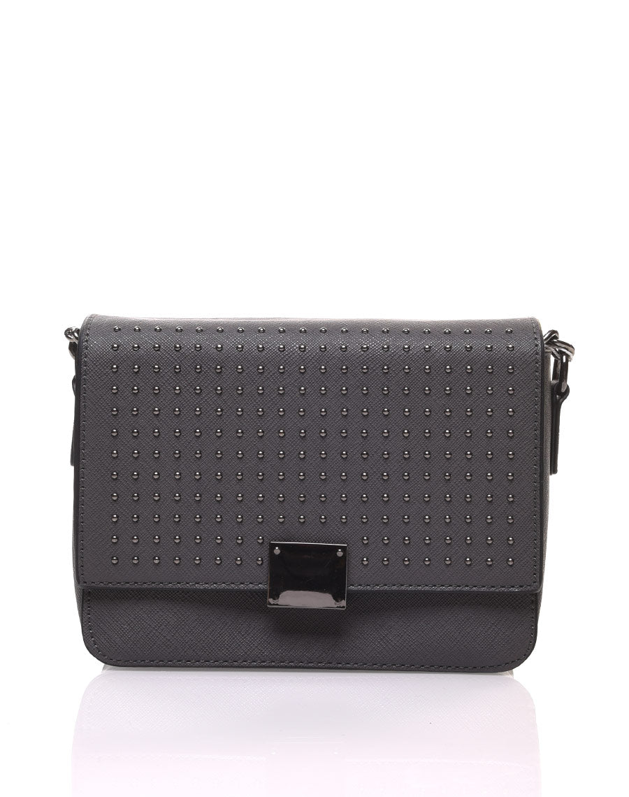 Sac bandoulière clouté gris
