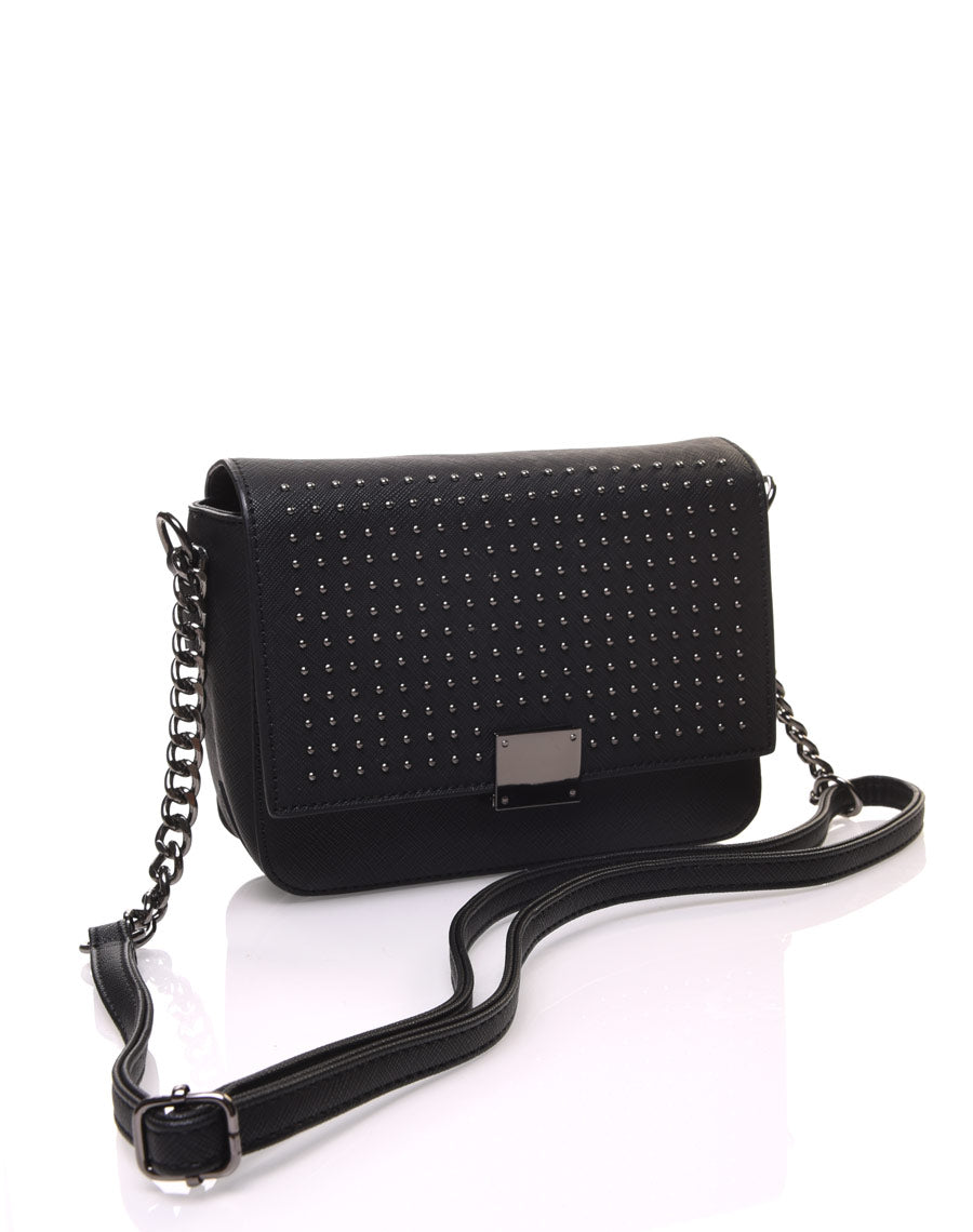 Sac bandoulière clouté noir