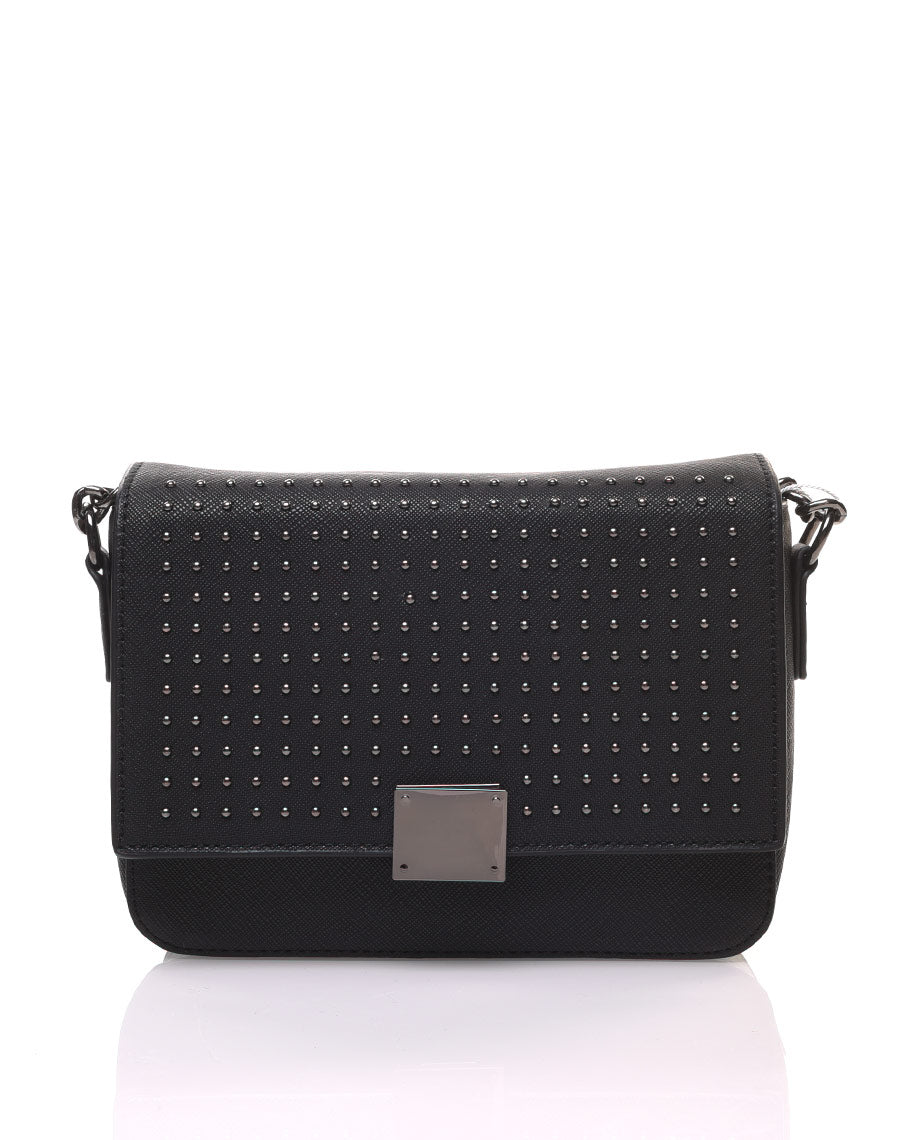 Sac bandoulière clouté noir