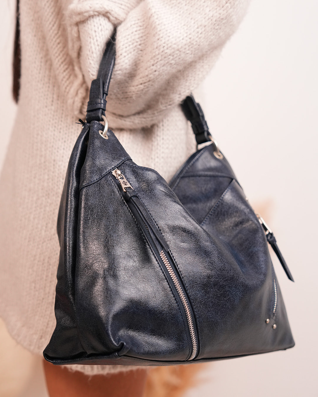 Sac cabas besace bleu foncé