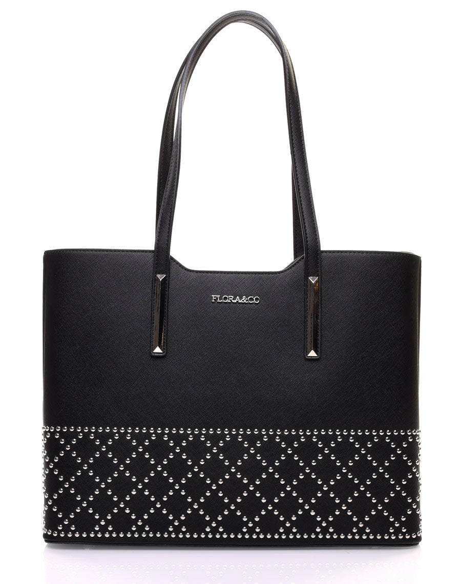 Sac cabas clouté noir