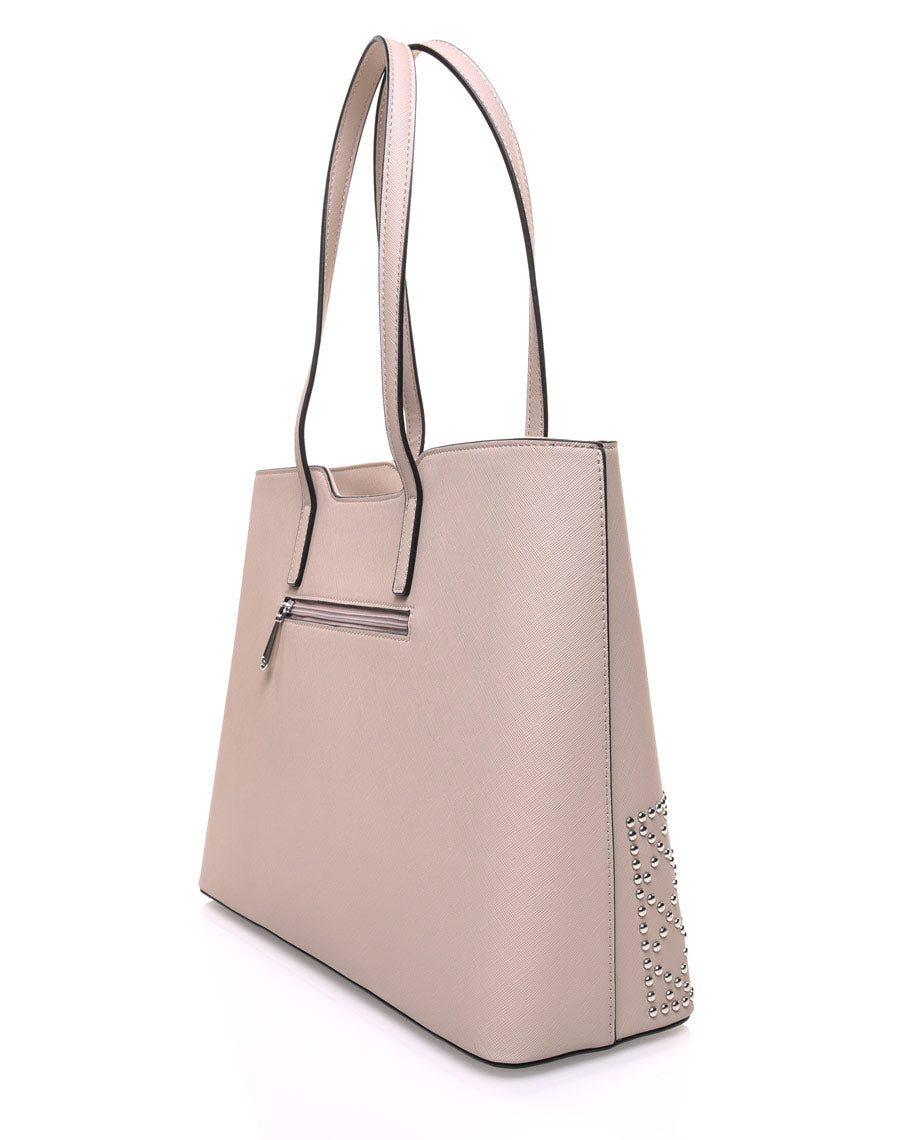 Sac cabas clouté taupe