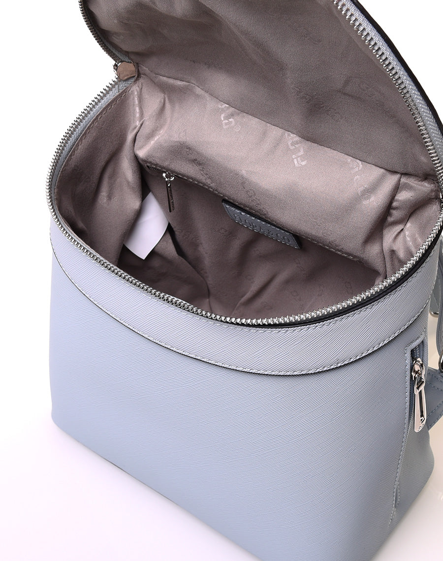 Sac à dos bleu clair rigide à fermetures éclaires