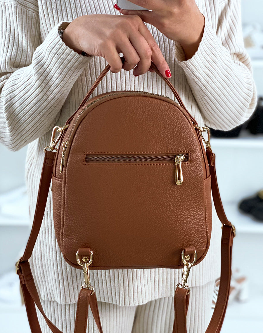 Sac à dos camel à fermeture éclaire 