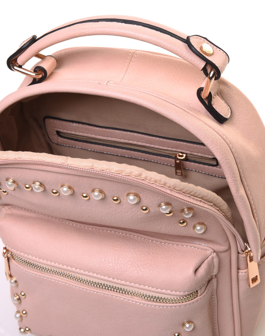Sac à dos perlé rose