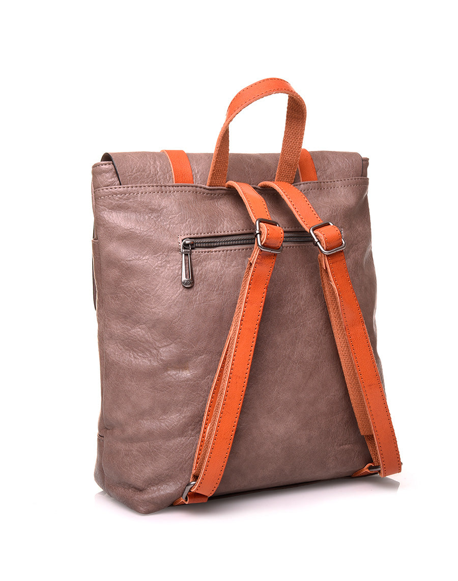 Sac à dos vintage taupe