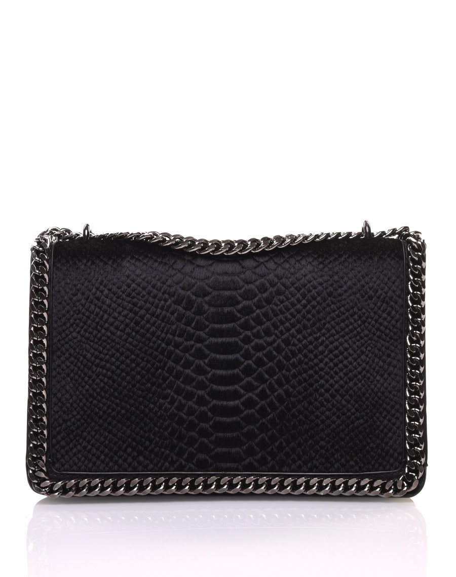 Sac effet python en velours noir