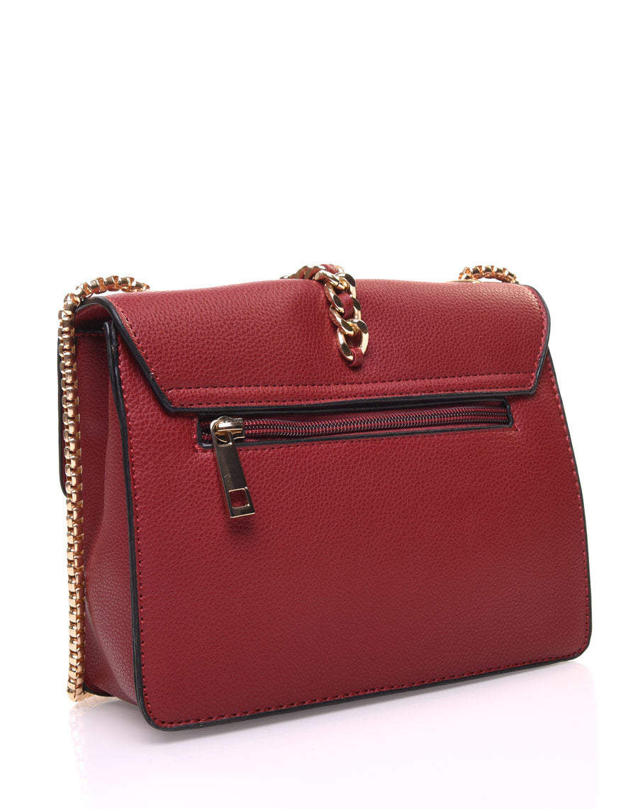 Sac en bandoulière avec chaîne bordeaux