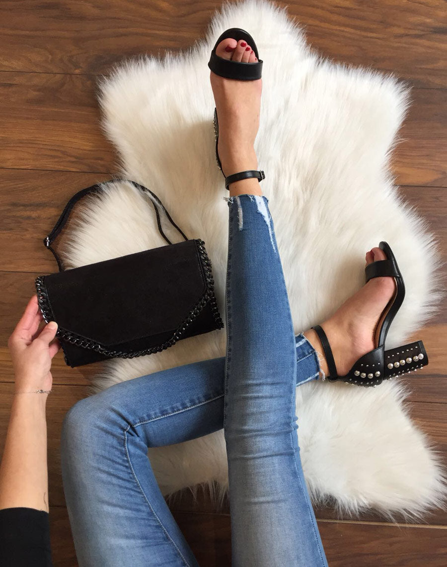 Sac en bandoulière brillant noir