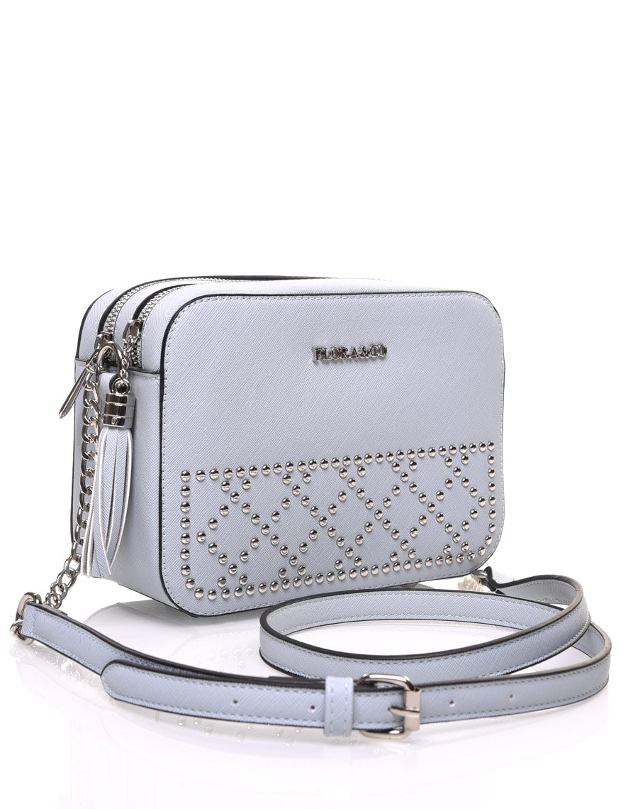 Sac en bandoulière clouté bleu clair