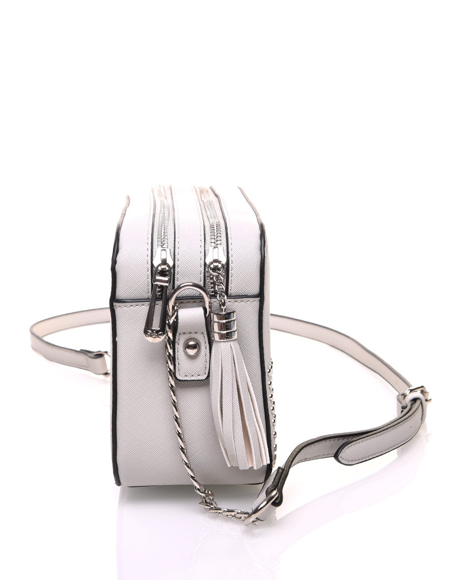 Sac en bandoulière clouté gris clair