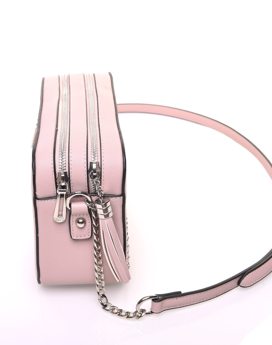 Sac en bandoulière clouté rose pale