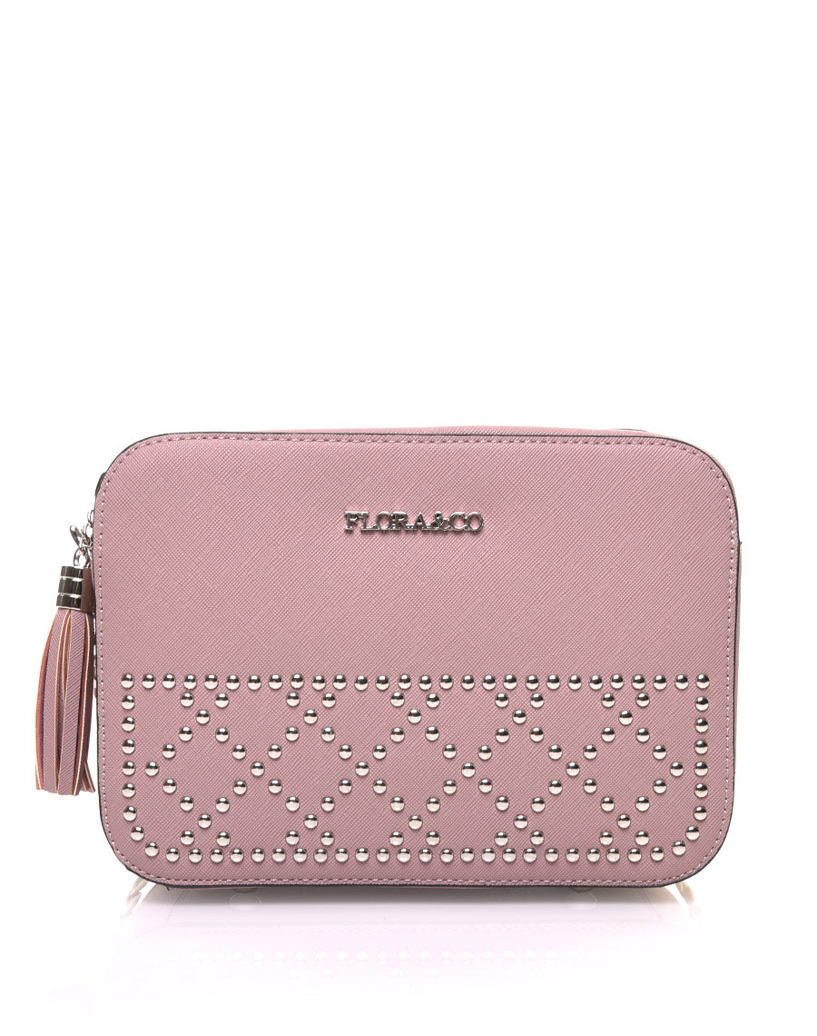 Sac en bandoulière clouté vieux rose