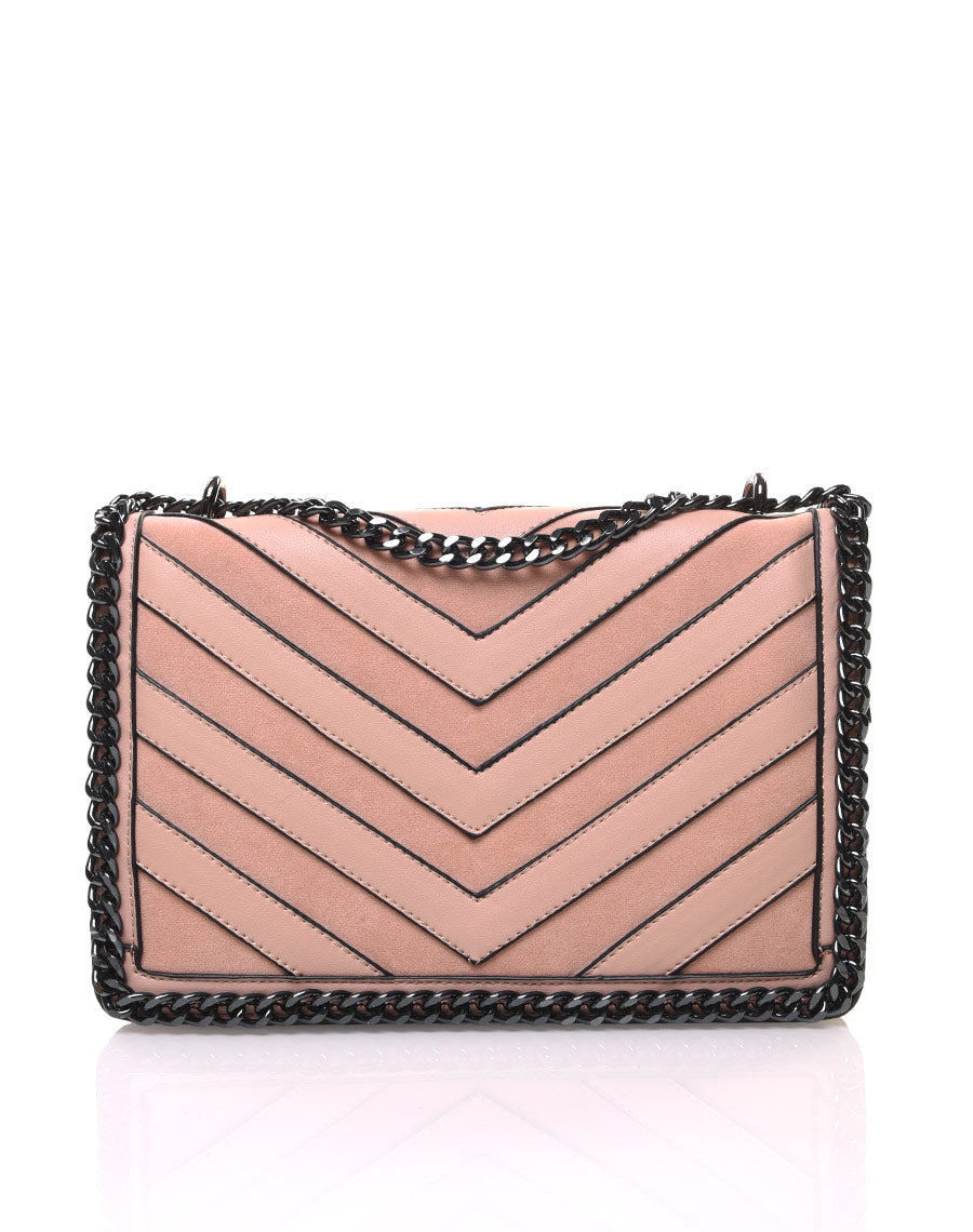 Sac en bandoulière motifs géométrique beige