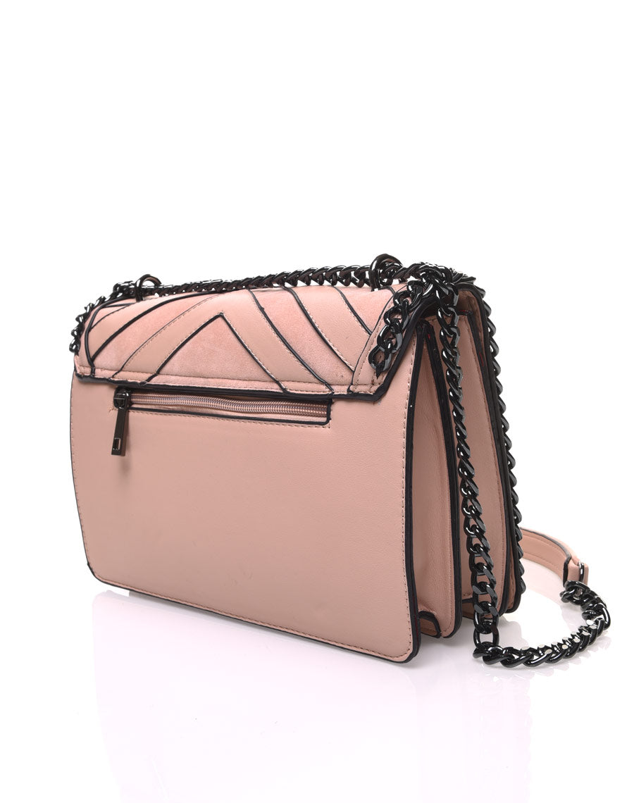 Sac en bandoulière motifs géométrique beige