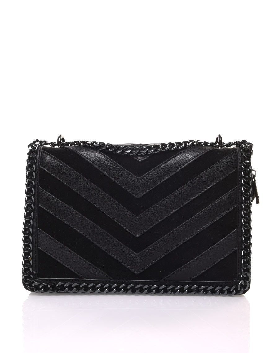 Sac en bandoulière motifs géométrique noir