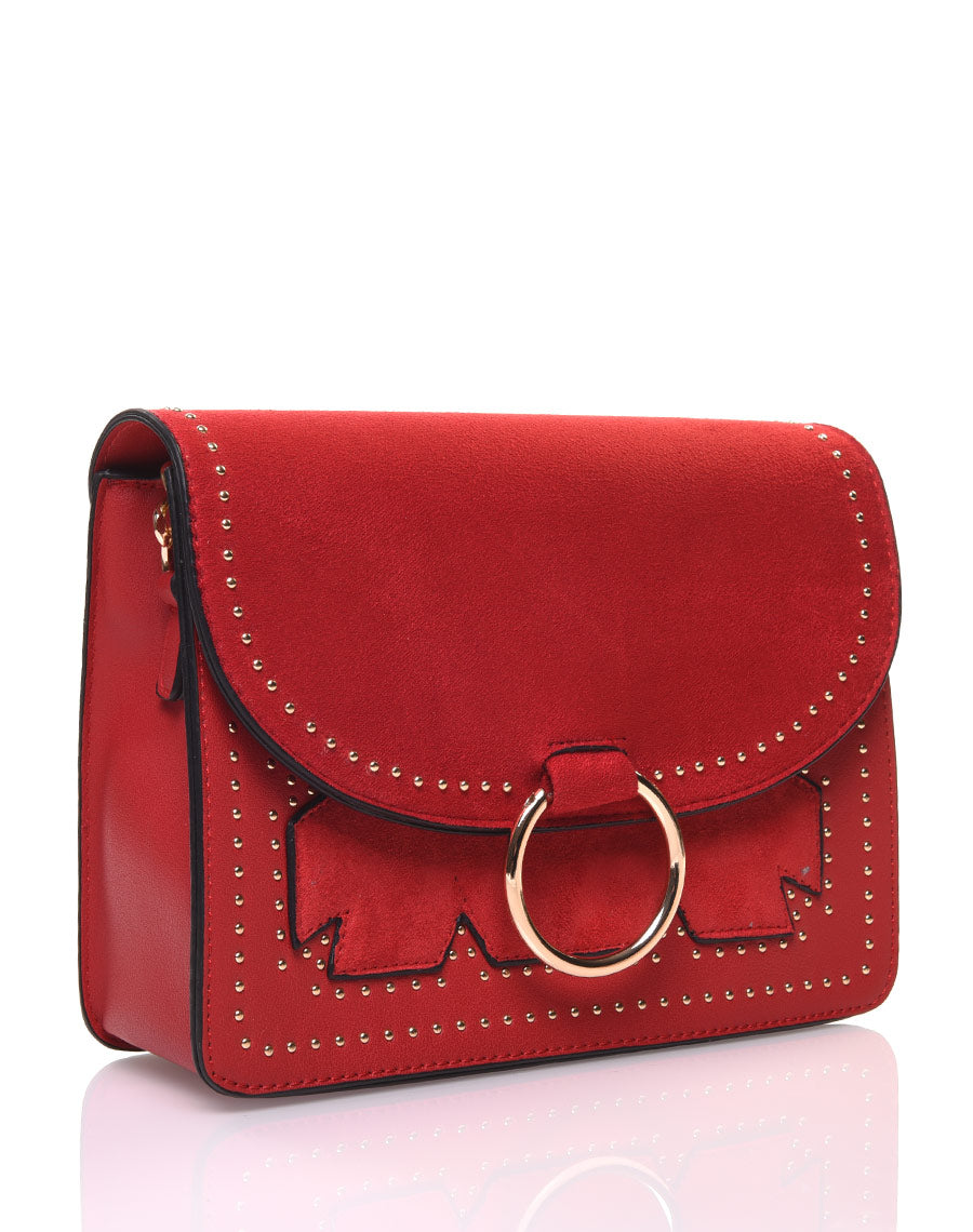 Sac en bandoulière rouge bi matière