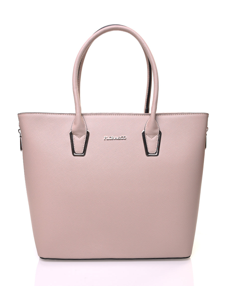 Sac à main beige à fermetures éclaires