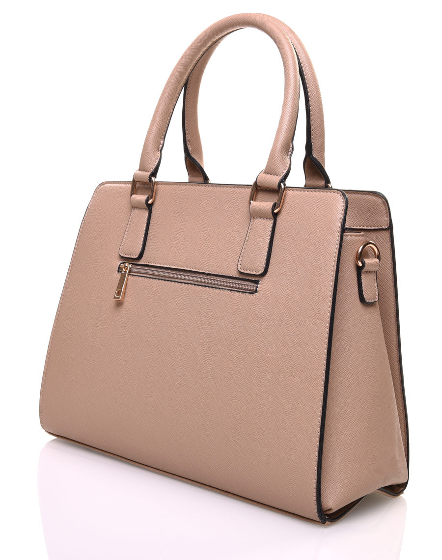 Sac à main beige noir et blanc