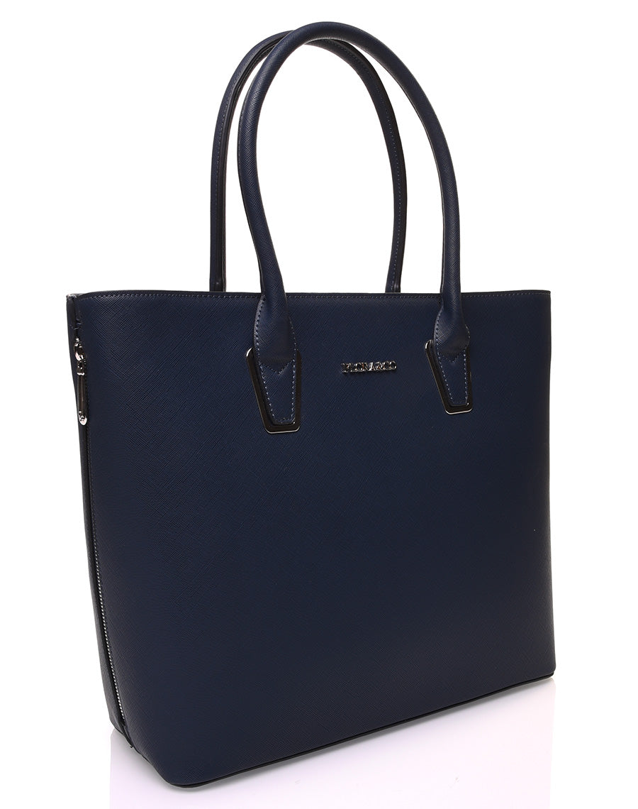 Sac à main bleu marine à fermetures éclaires