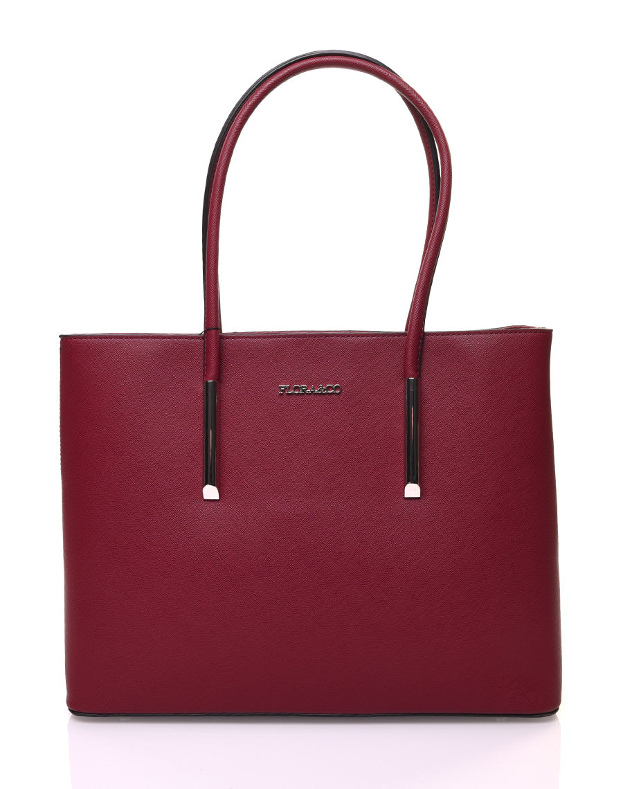 Sac à main bordeaux à fermetures éclaires