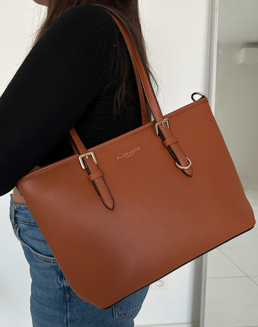 Sac à main camel grainé  