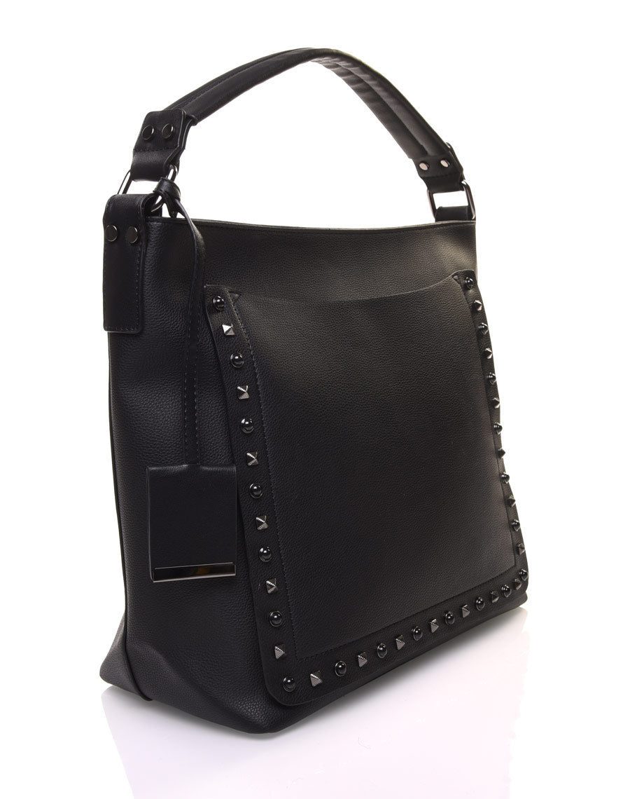 Sac à main clouté noir