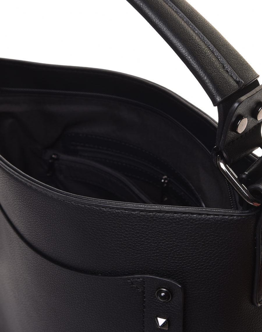 Sac à main clouté noir