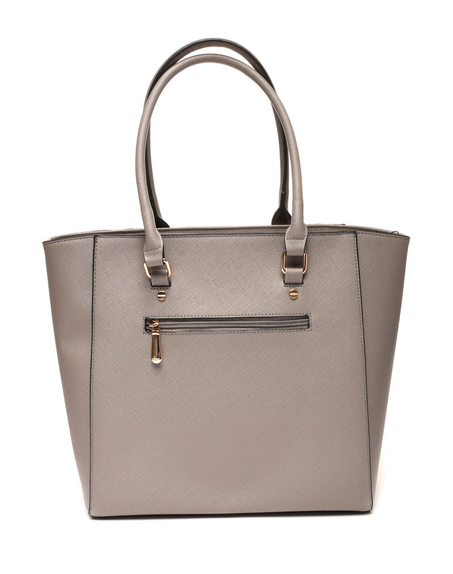 Sac à main gris détails anses