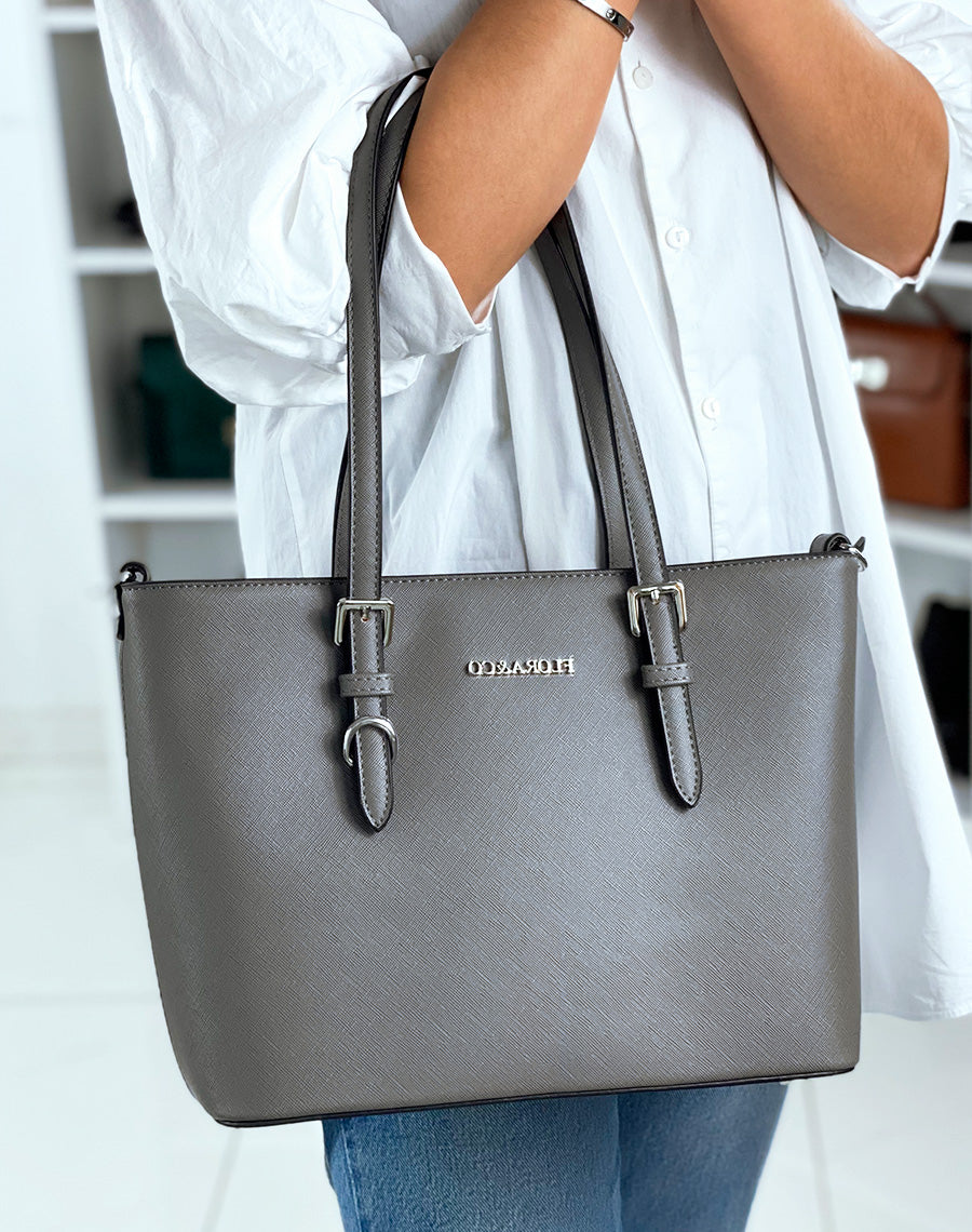 Sac à Main Camaïeu Gris Souris - Simili Cuir - Neuf Jamais Servi - Taille Large
