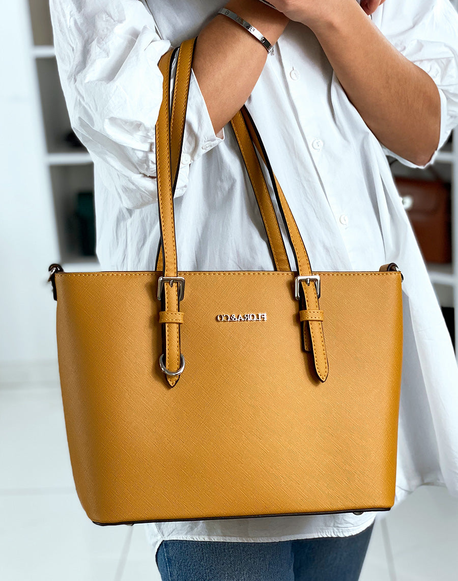 Sac à main moutarde en simili cuir