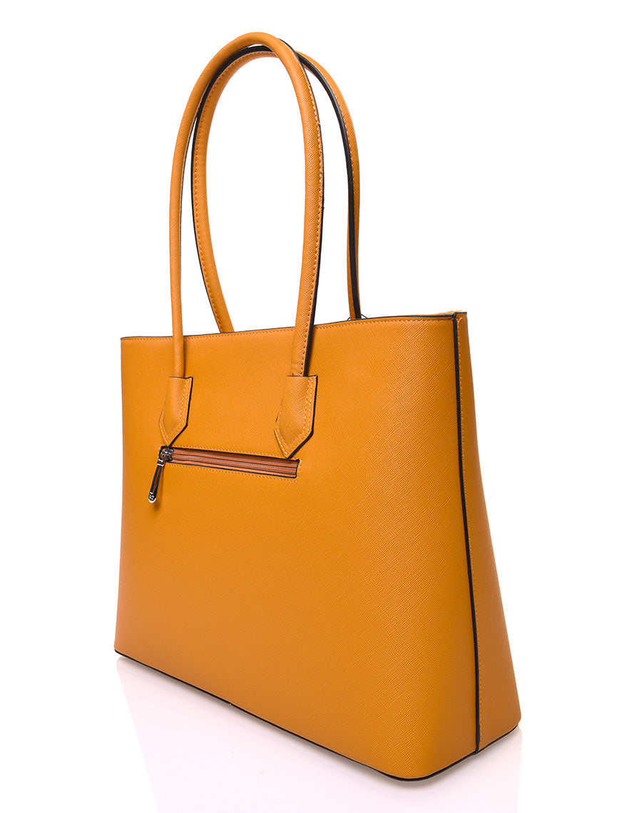 Sac à main moutarde à fermetures éclaires