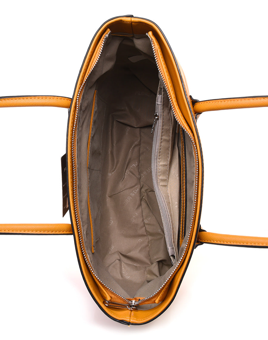 Sac à main moutarde à fermetures éclaires