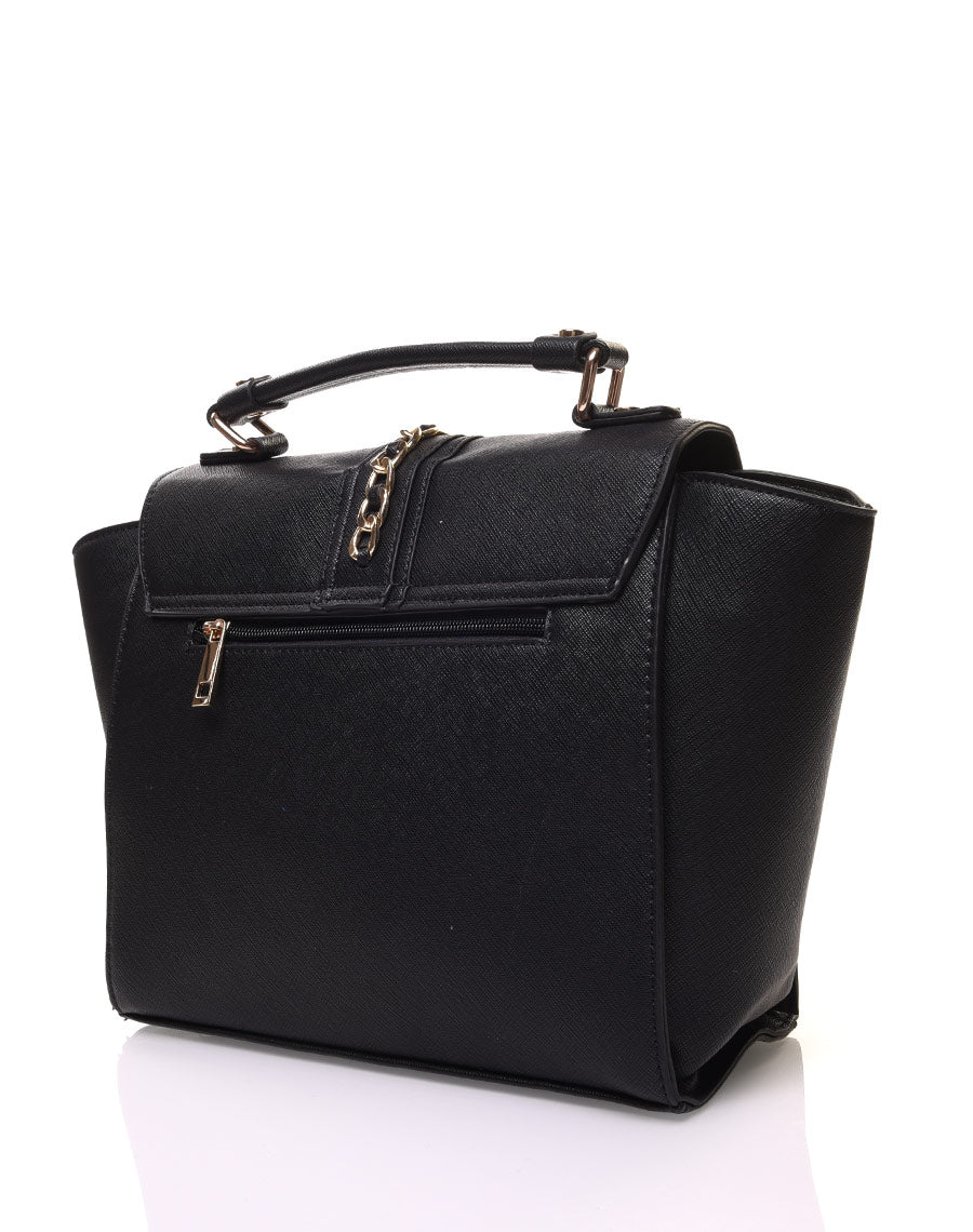 Sac à main noir avec chaine centrale