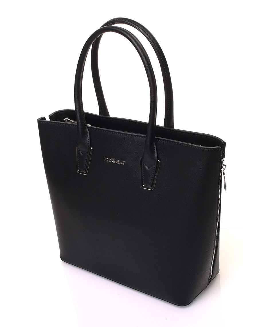 Sac à main noir à fermetures éclaires