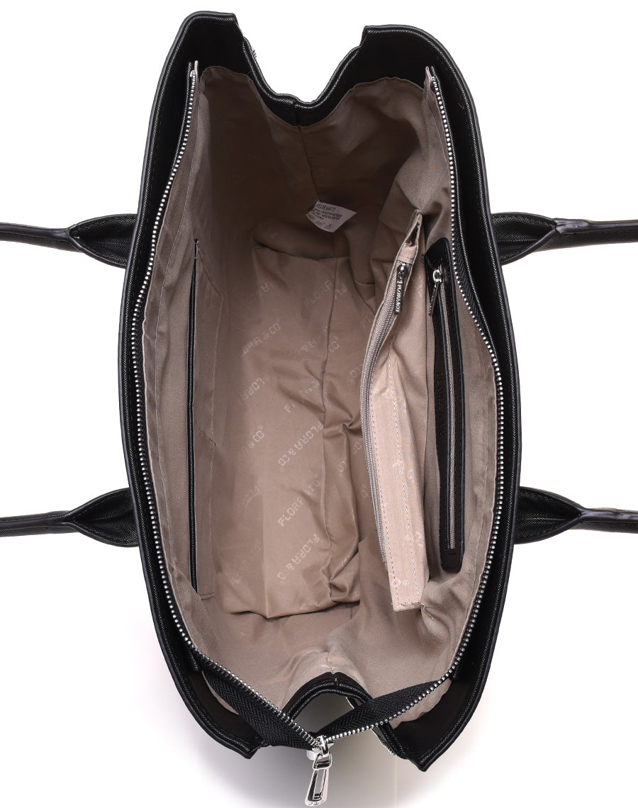 Sac à main noir à fermetures éclaires