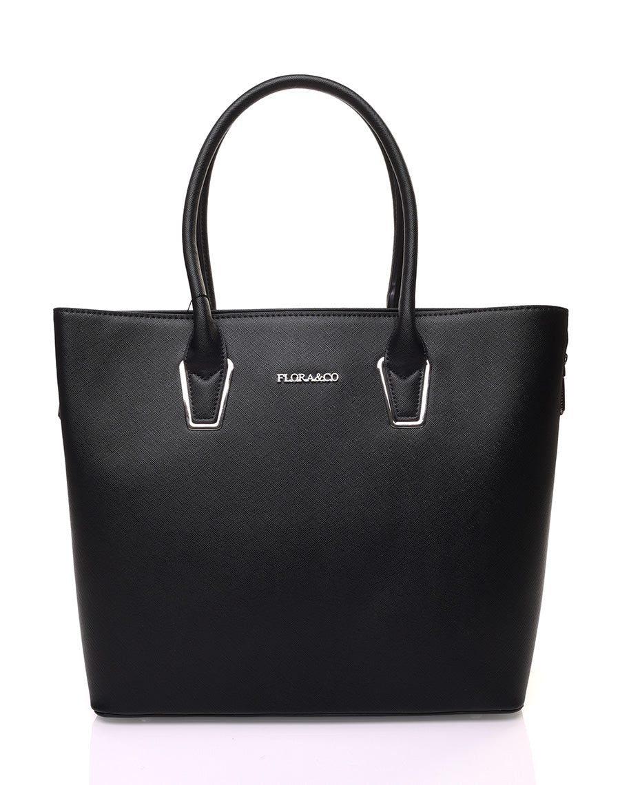 Sac à main noir à fermetures éclaires