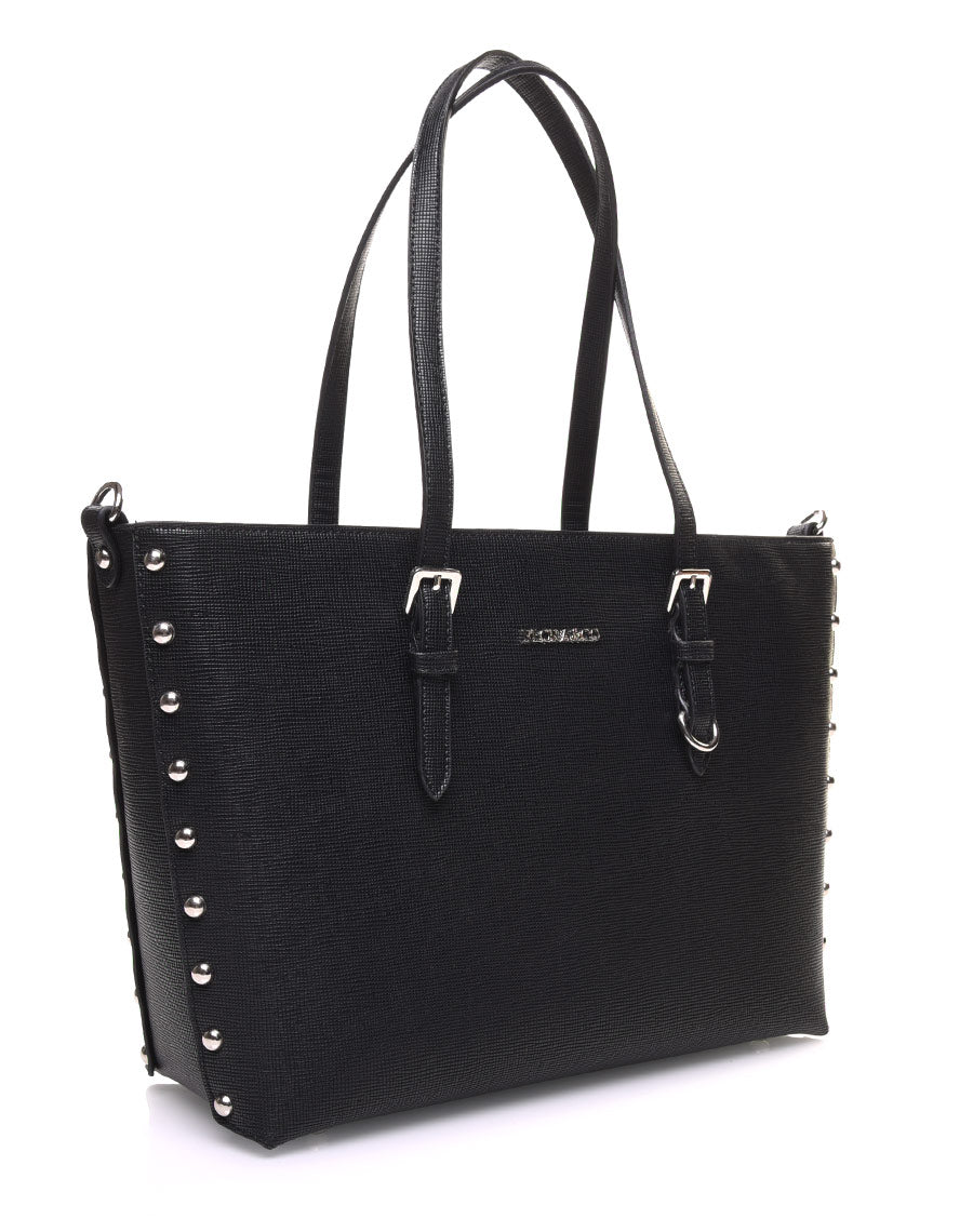 Sac à main quadrillé noir